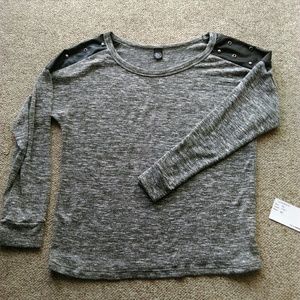 Dope choice faux leather and knit top